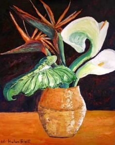 Lillies & Bird paradise in a vase, helenblairsart
