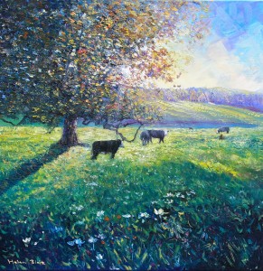 Cows in the Meadow, helenblairsart